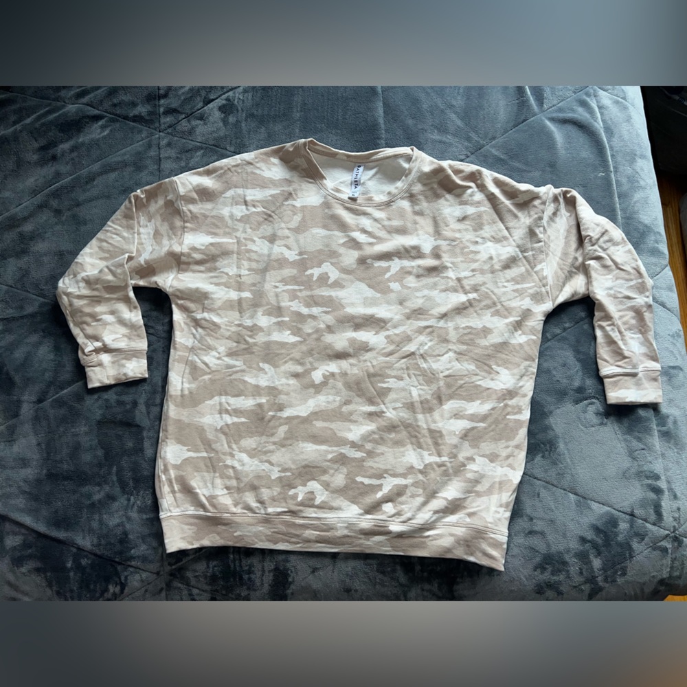 Athleta Camo Crew Neck Sweater - Beige